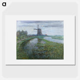 Oostzijdse Mill along the River Gein by Moonlight - Piet Mondrian Poster.