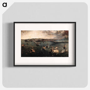 アートポスター-Naval battle in the Gulf of Naples - ピーター ブリューゲル Poster.