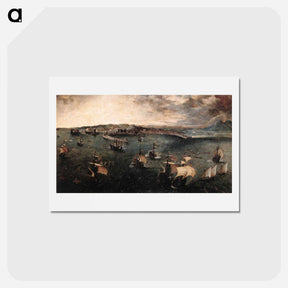アートポストカード-Naval battle in the Gulf of Naples - ピーター ブリューゲル Postcard.