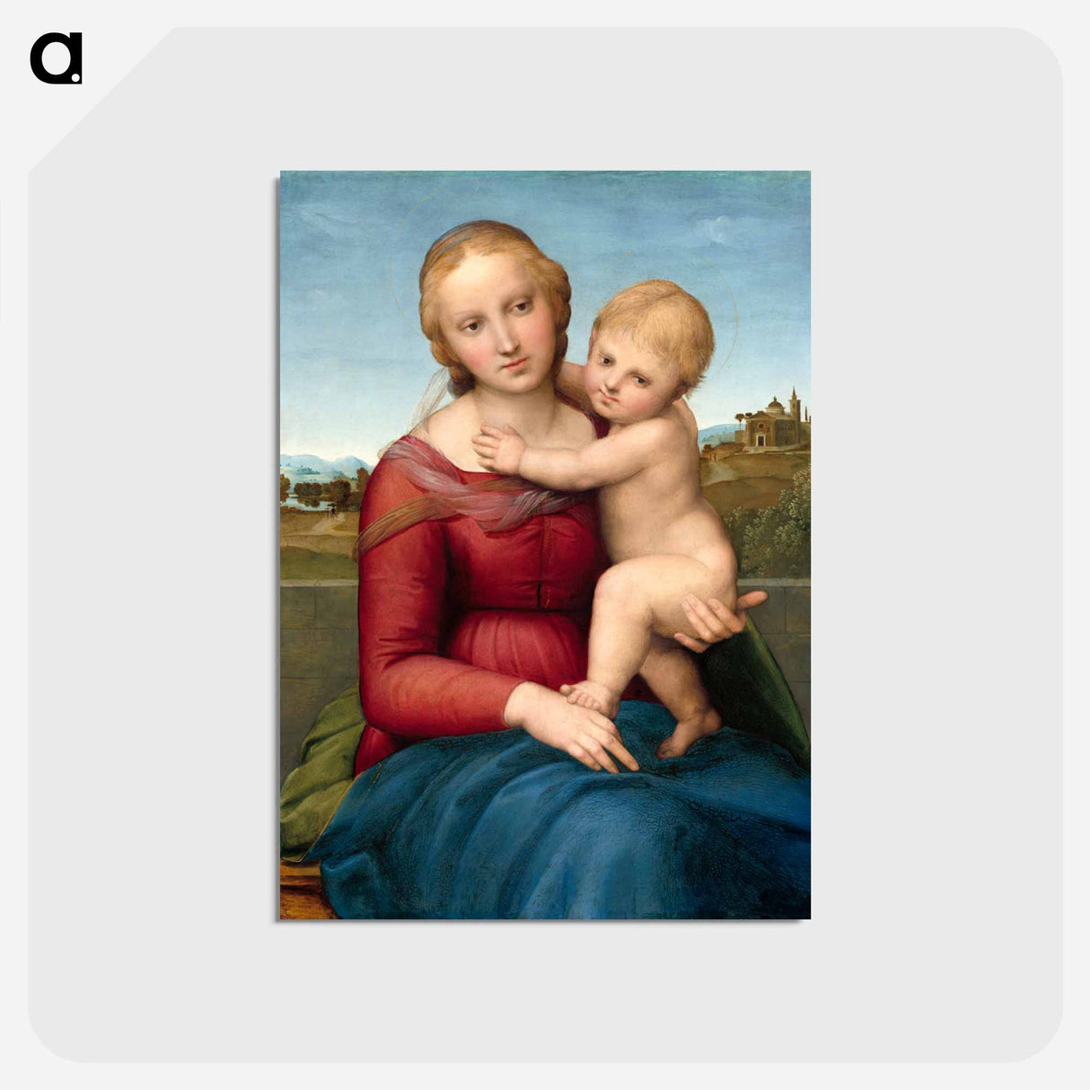 アートポストカード-The Small Cowper Madonna - ラファエロ サンティ Postcard.
