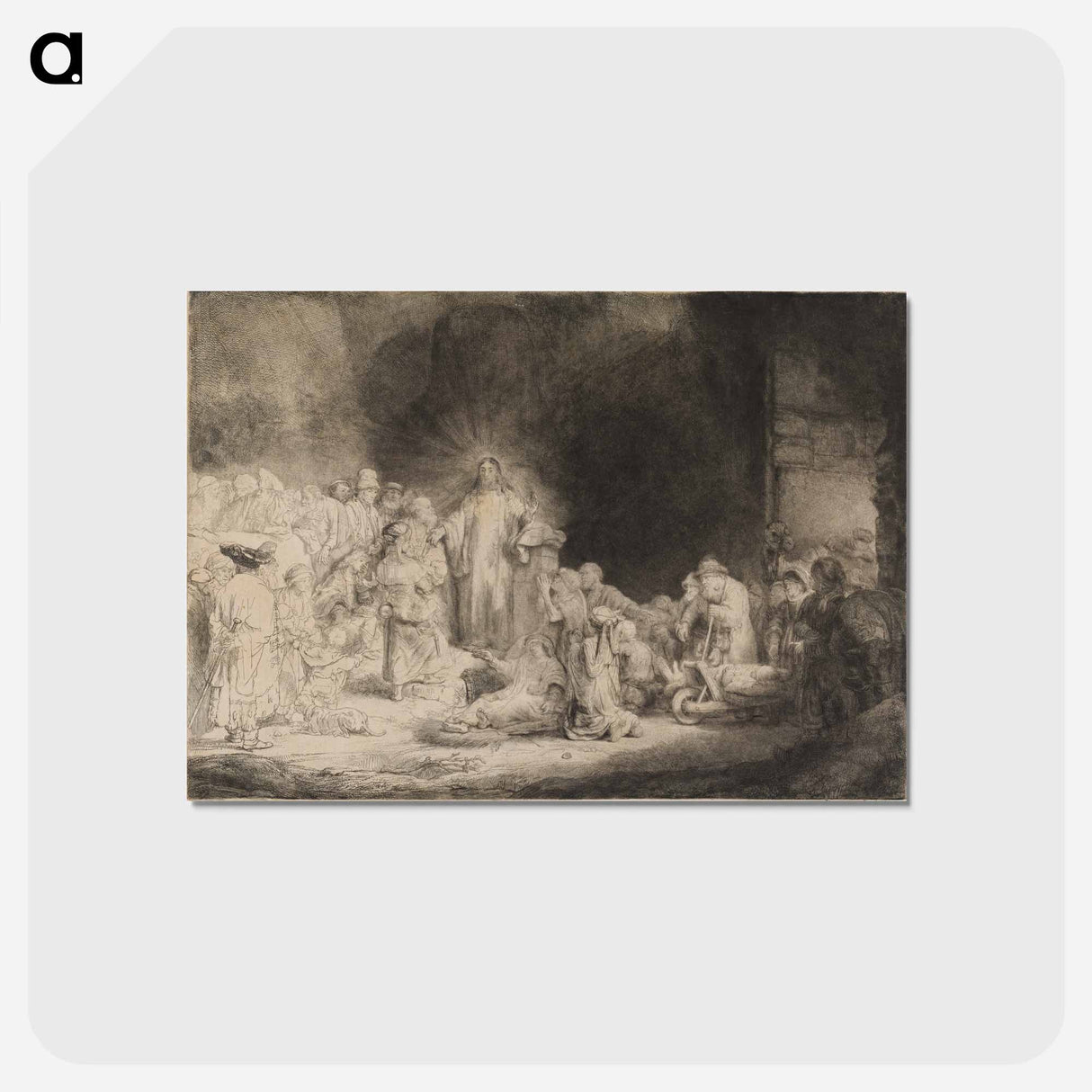 アートポストカード-Christ Healing the Sick - レンブラント ファン レイン Postcard.