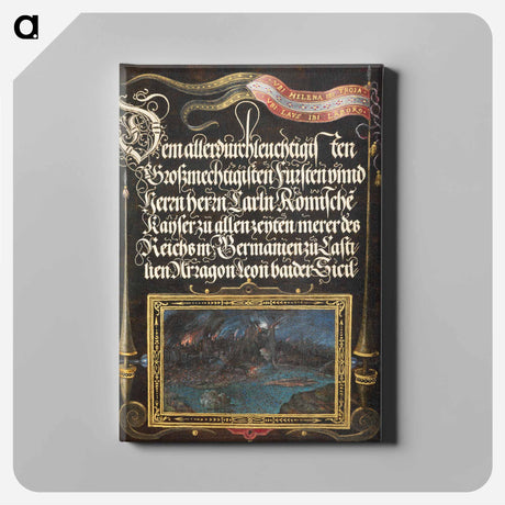 アートパネル-The Burning of Troy; Banner of the House of Hapsburg
 - 書道のお手本 Canvas.