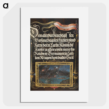 アートポスター-The Burning of Troy; Banner of the House of Hapsburg
 - 書道のお手本 Poster.