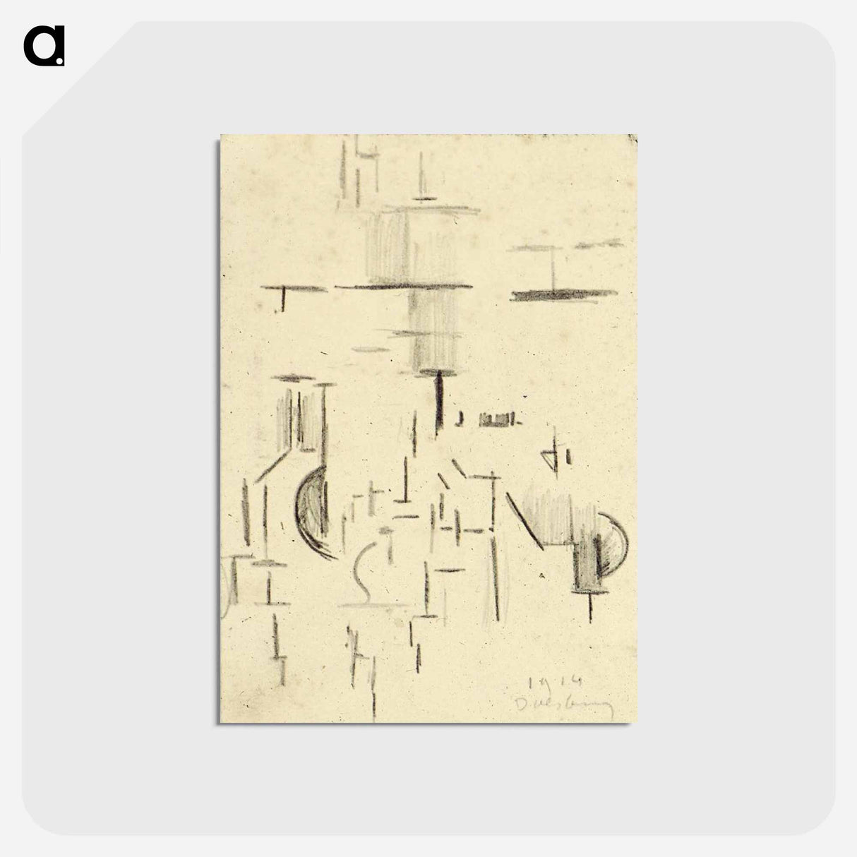 アートポストカード-Abstract church - テオ ファン ドゥースブルフ Postcard.