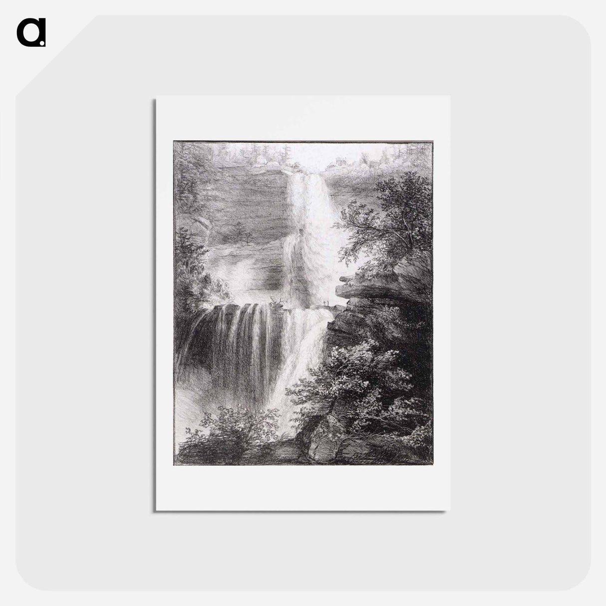 アートポストカード-Falls at Catskill - トーマス コール Postcard.