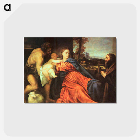 アートポストカード-Holy Family and Donor - ティツィアーノ ヴェチェッリオ Postcard.
