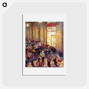 アートポストカード-Riot in the Galleria - ウンベルト ボッチョーニ  Postcard.