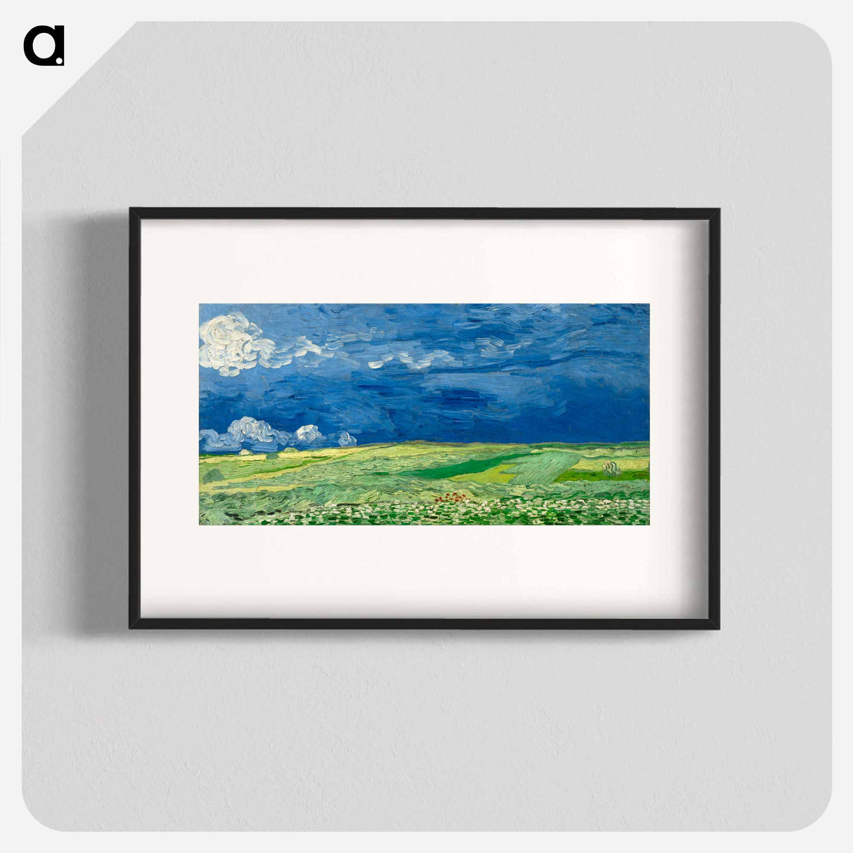 Wheatfield under thunderclouds - フィンセント ファン ゴッホ Poster.