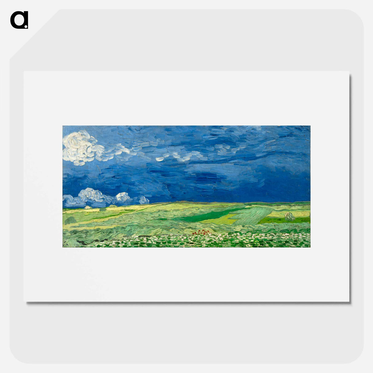 Wheatfield under thunderclouds - フィンセント ファン ゴッホ Poster.