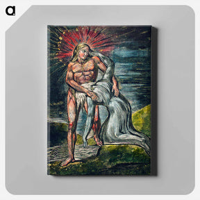 アートパネル-Two figures illustration from Milton: a Poem, To Justify the Ways of God to Men by William Blake - ウィリアム ブレイク Canvas.