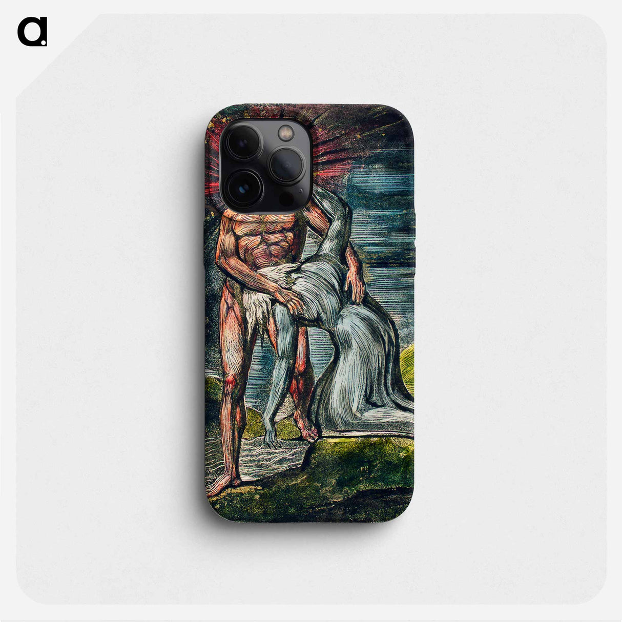 Two figures illustration from Milton: a Poem, To Justify the Ways of God to Men by William Blake - ウィリアム ブレイク Phone Case.