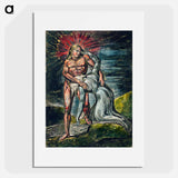 Two figures illustration from Milton: a Poem, To Justify the Ways of God to Men by William Blake - ウィリアム ブレイク Poster.