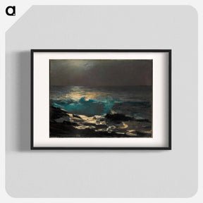 アートポスター-Moonlight, Wood Island Light - ウィンスロー ホーマー Poster.