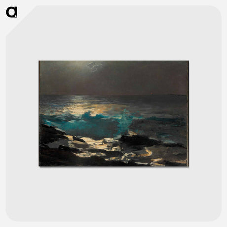アートポストカード-Moonlight, Wood Island Light - ウィンスロー ホーマー Postcard.