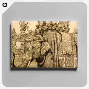アートパネル-Elephant with howdah - ウワディスワフ テオドール ベンダ Canvas.