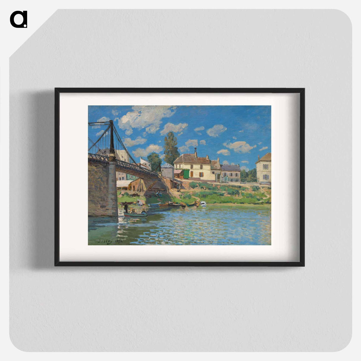The Bridge at Villeneuve-la-Garenne - アルフレッド シスレー Poster.