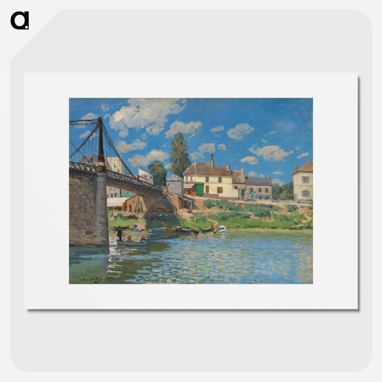 The Bridge at Villeneuve-la-Garenne - アルフレッド シスレー Poster.