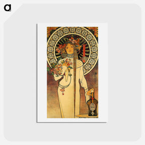 アートポストカード-Art Nouveau illustration - アルフォンス ミュシャ Postcard.