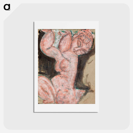 アートポストカード-Pink Nude—Caryatid; Caryatid - アメデオ モディリアーニ Postcard.