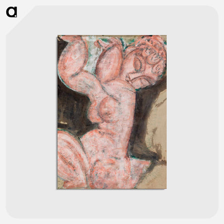 アートポストカード-Pink Nude—Caryatid; Caryatid - アメデオ モディリアーニ Postcard.