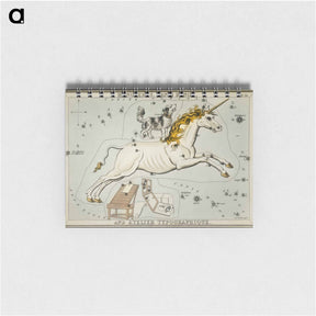 アートメモ帳-Sidney Hall’s astronomical chart illustration of the Monoceros, Canis Minor and the Atelier Typographique - アンティーク地図 Memo.