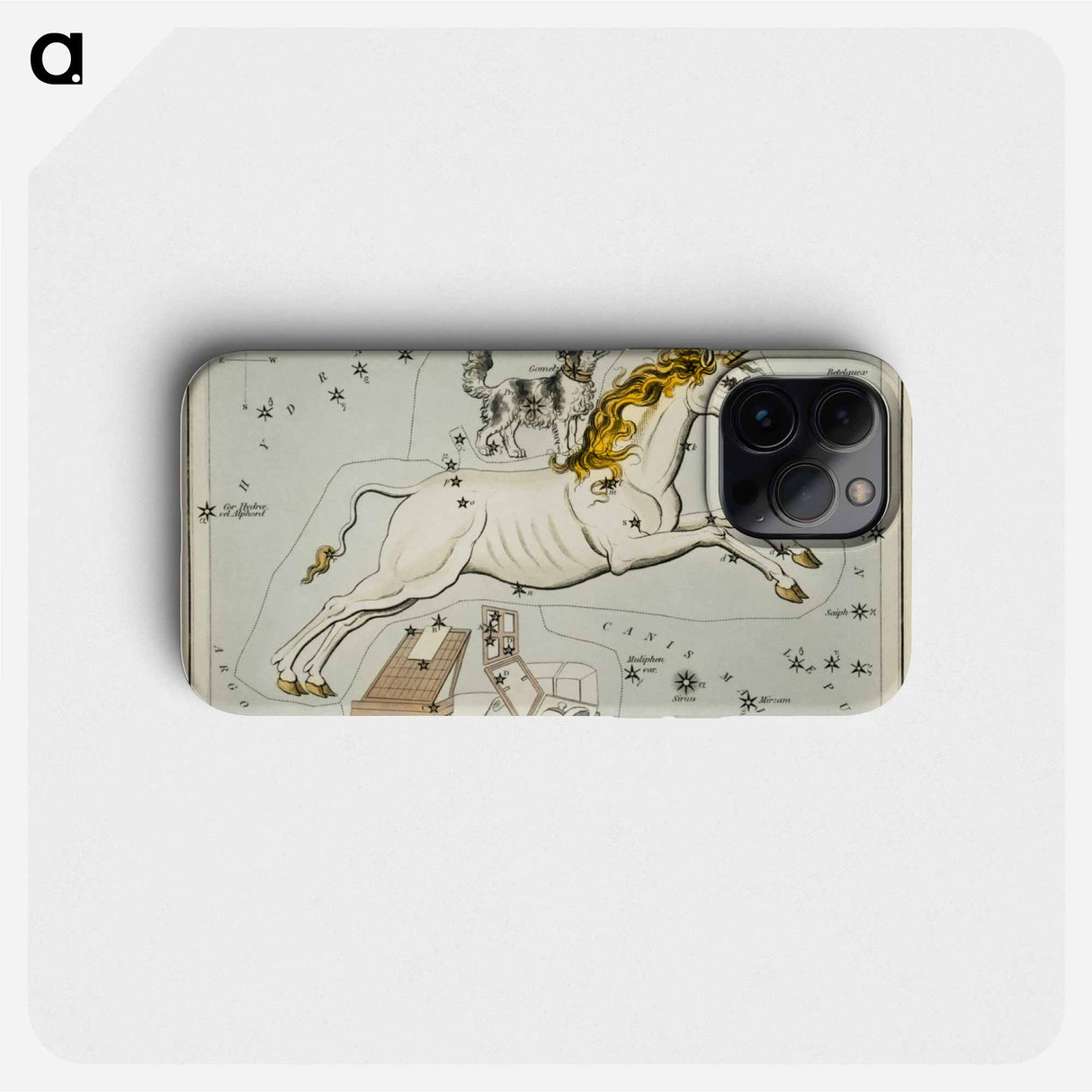 Sidney Hall’s astronomical chart illustration of the Monoceros, Canis Minor and the Atelier Typographique - アンティーク地図 Phone Case.