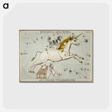 アートポストカード-Sidney Hall’s astronomical chart illustration of the Monoceros, Canis Minor and the Atelier Typographique - アンティーク地図 Postcard.