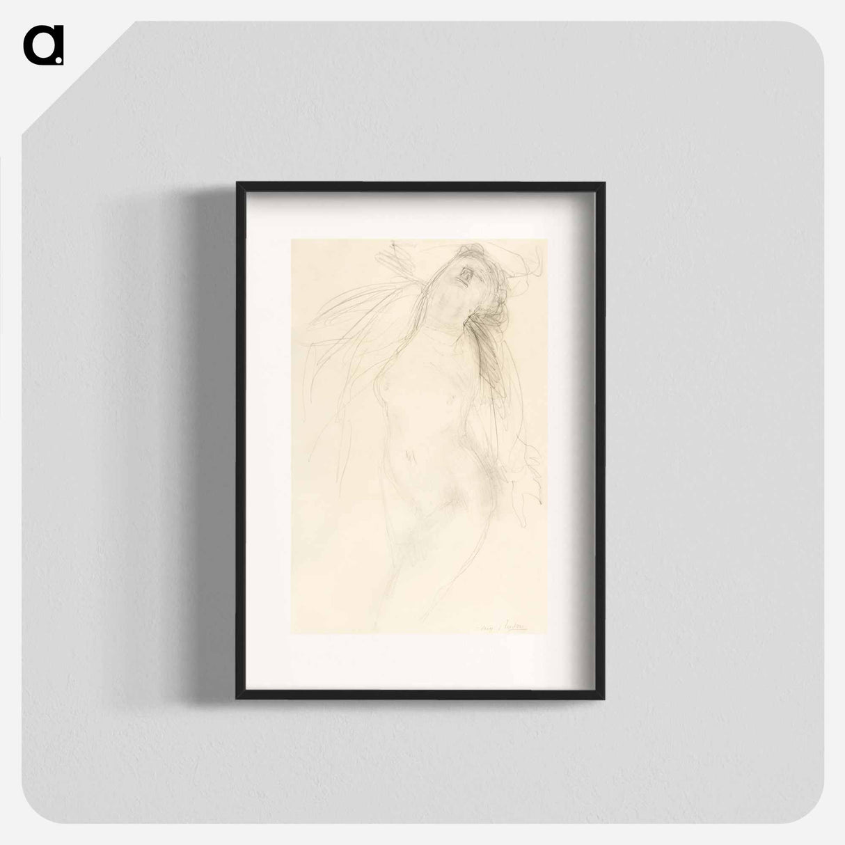 Naked woman in climax, vintage nude illustration - Auguste Rodin Poster.