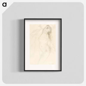 アートポスター-Naked woman in climax, vintage nude illustration - オーギュスト ロダン Poster.