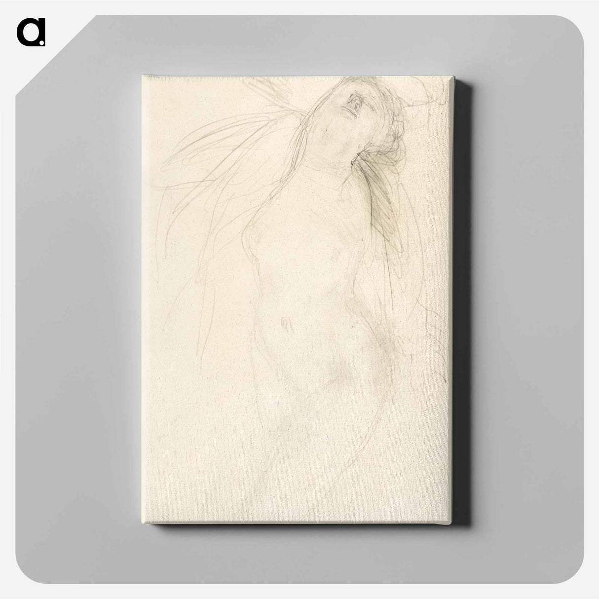 Naked woman in climax, vintage nude illustration - オーギュスト ロダン Canvas.