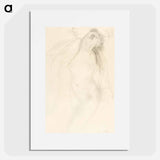 Naked woman in climax, vintage nude illustration - Auguste Rodin Poster.