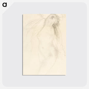 アートポストカード-Naked woman in climax, vintage nude illustration - オーギュスト ロダン Postcard.