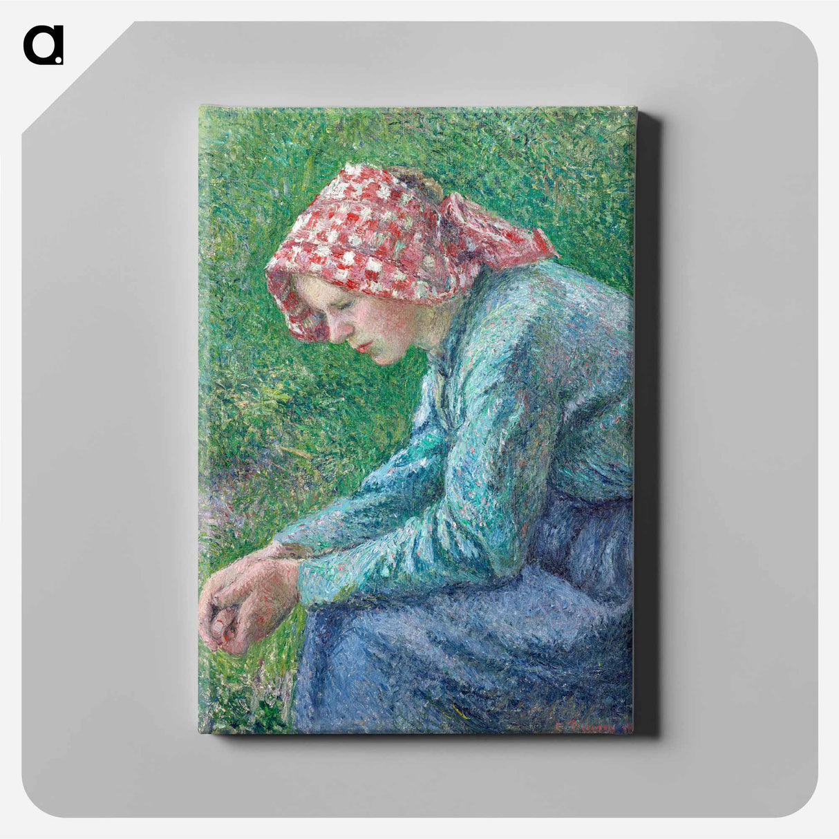 A Seated Peasant Woman - カミーユ ピサロ Canvas.