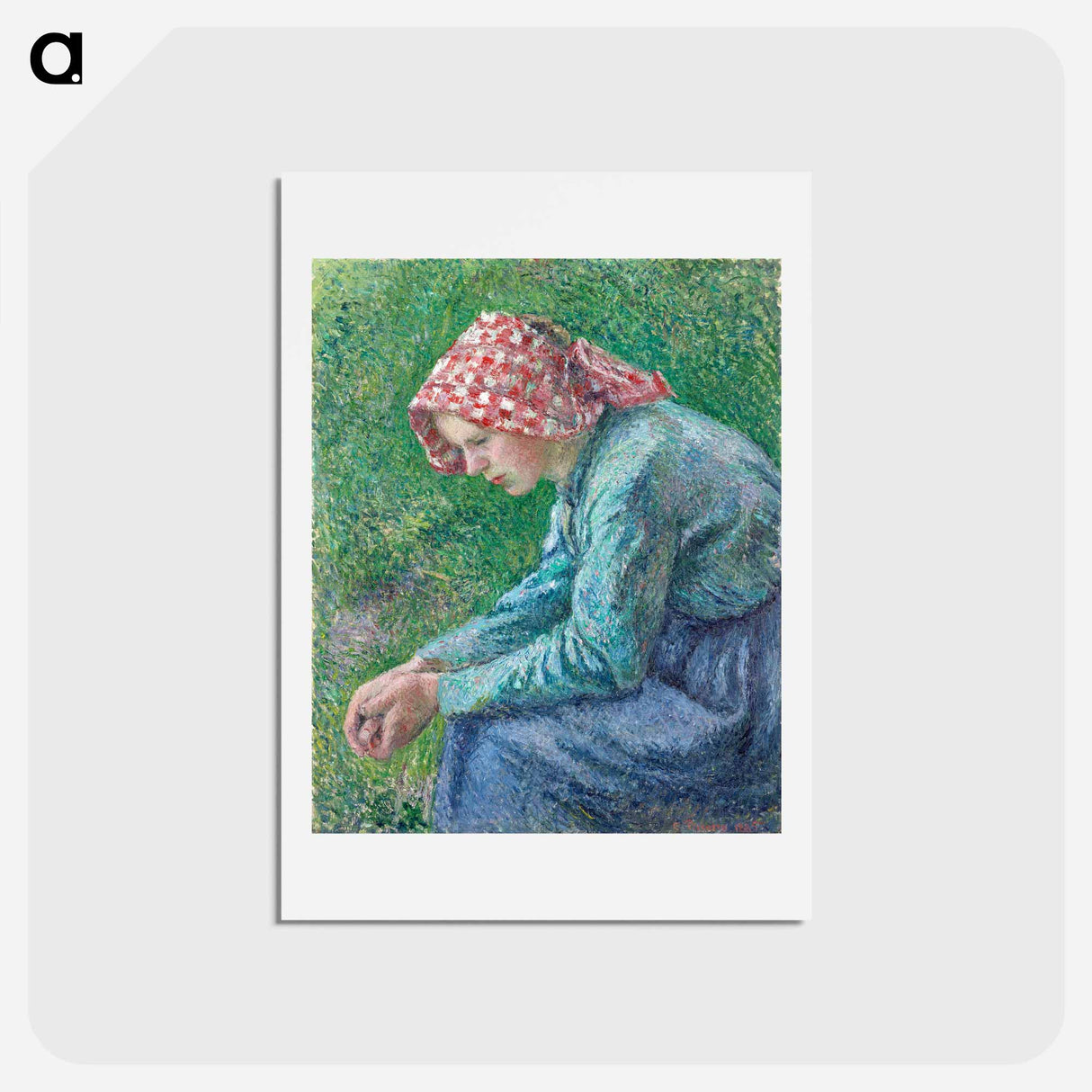 A Seated Peasant Woman - カミーユ ピサロ Postcard.