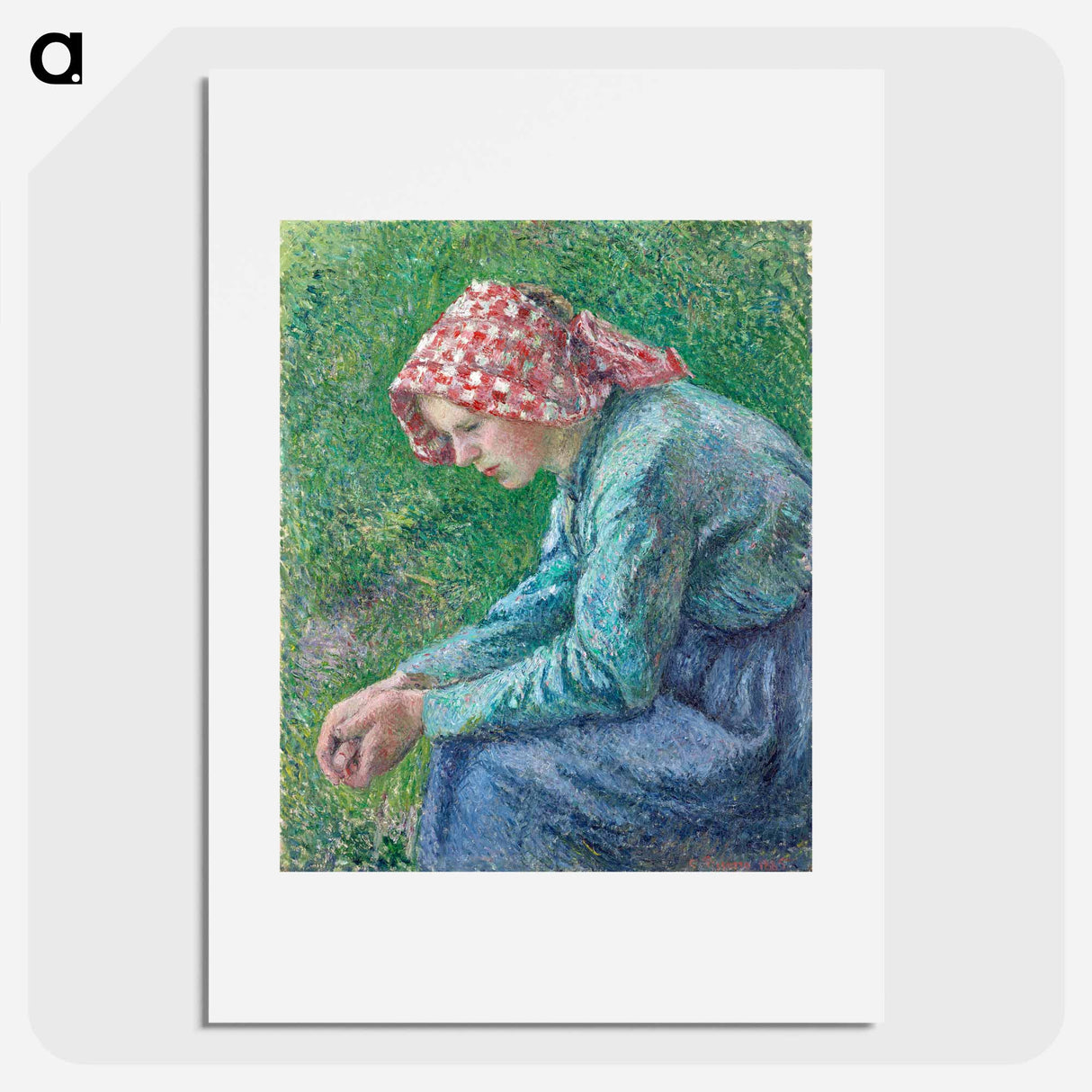 A Seated Peasant Woman - カミーユ ピサロ Poster.