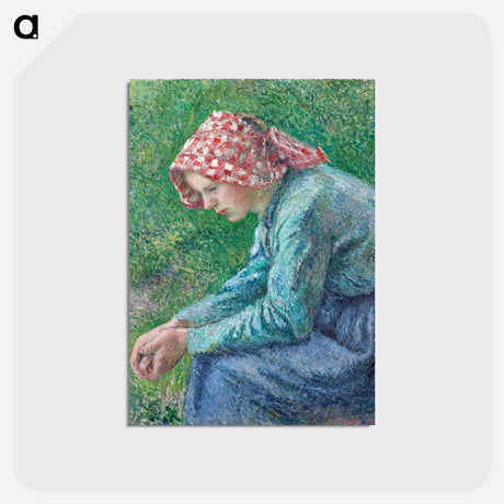 アートポストカード-A Seated Peasant Woman - カミーユ ピサロ Postcard.