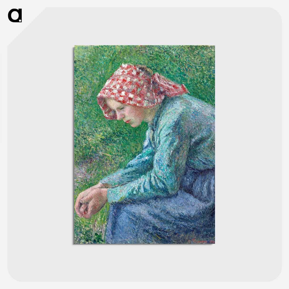 A Seated Peasant Woman - カミーユ ピサロ Postcard.