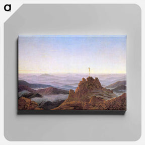アートパネル-Morning in Riesengebirge - カスパー ダーヴィト フリードリヒ Canvas.