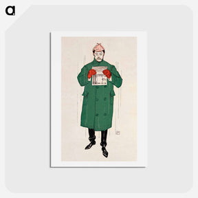 アートポストカード-Man reading book - エドワード ペンフィールド Postcard.