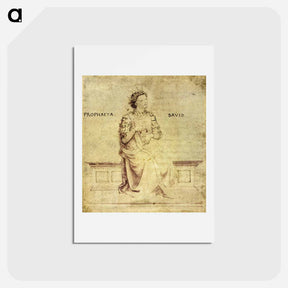 アートポストカード-King David Playin a Psaltery - フラ アンジェリコ Postcard.
