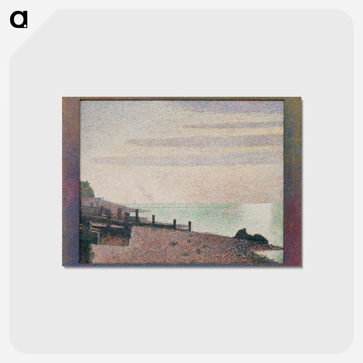 アートポストカード-Honfleur, un soir, embouchure de la Seine - ジョルジュ スーラ Postcard.