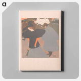 アートパネル-Dame op straat gevolgd door een heer - ジョルジュ ド フィール Canvas.