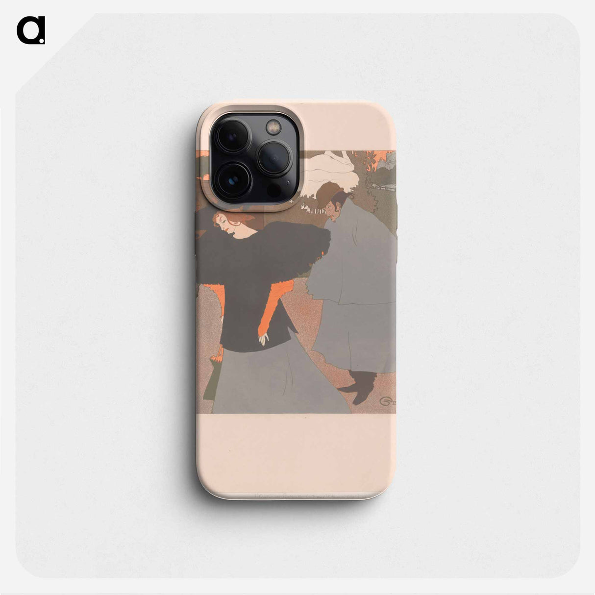 Dame with a straight face in the background - Georges de Feel Phone Case.