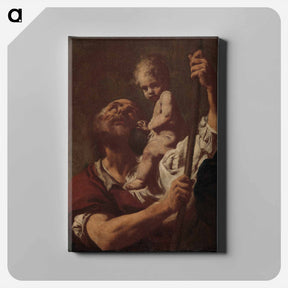 アートパネル-Saint Christopher Carrying the Infant Christ
 - ジョバンニ バティスタ ティエポロ Canvas.