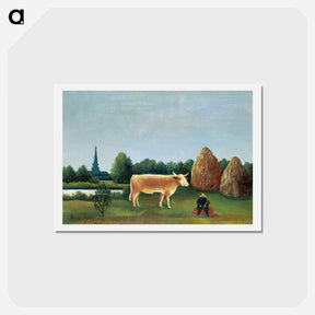 アートポストカード-Scene in Bagneux on the Outskirts of Paris - アンリ ルソー Postcard.