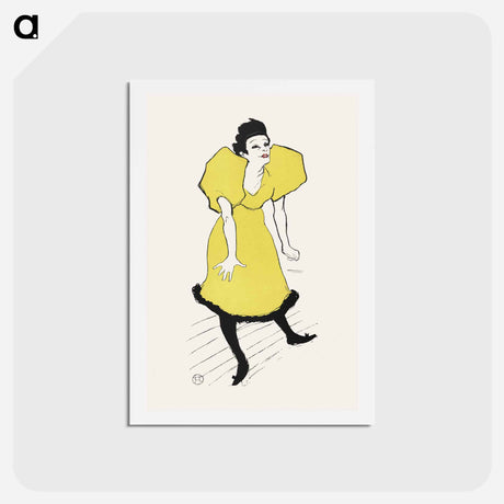 アートポストカード-Portret van komediespeelster Polaire op het toneel - アンリ ド トゥールーズ ロートレック Postcard.
