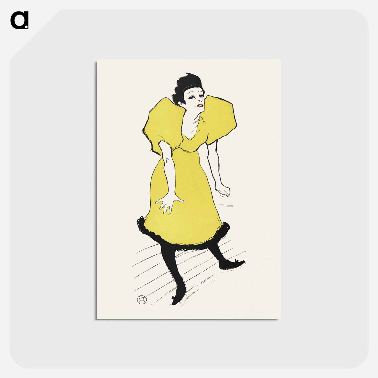 アートポストカード-Portret van komediespeelster Polaire op het toneel - アンリ ド トゥールーズ ロートレック Postcard.