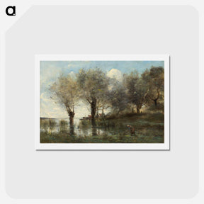 アートポストカード-A Pond in Picardy
 - ジャン バティスト カミーユ コロー Postcard.