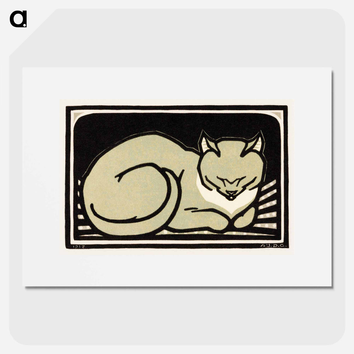 Sleeping Cat - Julie de Grague Poster.