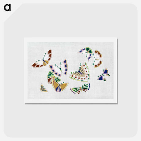 アートポストカード-Japanese butterfly - 神坂 雪佳 Postcard.